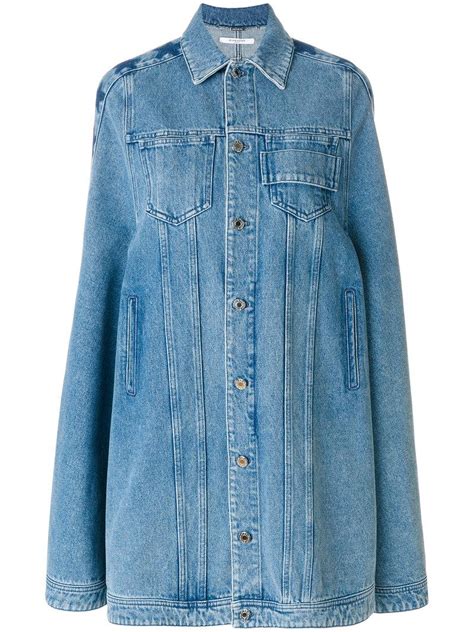 givenchy long denim cape with stars light blue|GIVENCHY cap in 4G embroidered denim .